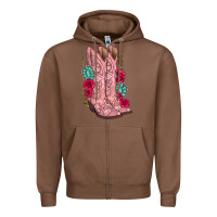 Chestnut floral cowgirl boots Zipper Hoodie - texasbilliewilder