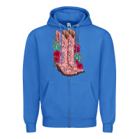 True Royal floral cowgirl boots Zipper Hoodie - texasbilliewilder