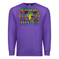Purple free dad hugs Premium Sweatshirt - CowhideDigitalArt