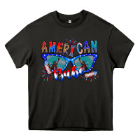 Asphalt American babe Heavy Core Tee - CowhideDigitalArt