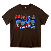 Chocolate Brown American babe Heavy Core Tee - CowhideDigitalArt
