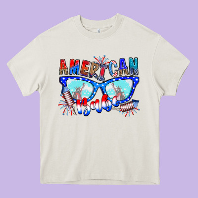 American Babe Heavy Core Tee Designed By Cowhidedigitalart