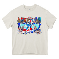 Cream American babe Heavy Core Tee - CowhideDigitalArt