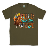 Army Green wild like west Classic Tee - texasbilliewilder
