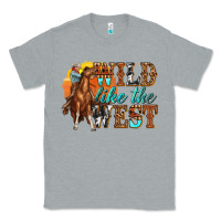 Heather Grey wild like west Classic Tee - texasbilliewilder
