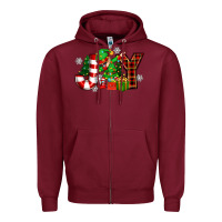 Burgundy christmas joy elf Zipper Hoodie - Zillion Design Studio