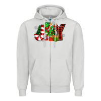 Dove Grey christmas joy elf Zipper Hoodie - Zillion Design Studio