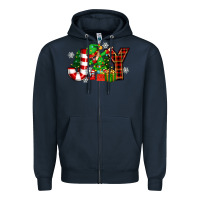 Navy christmas joy elf Zipper Hoodie - Zillion Design Studio