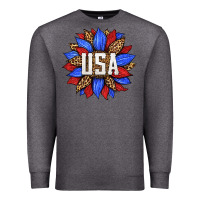 Charcoal Heather american sunflower Premium Sweatshirt - HRA Design Shop