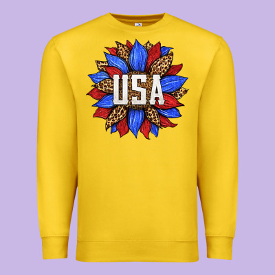 American Sunflower Premium Sweatshirt Designed By Hra Design Shop