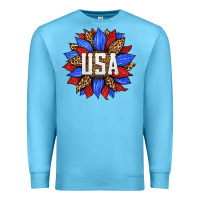 Ocean Blue american sunflower Premium Sweatshirt - HRA Design Shop