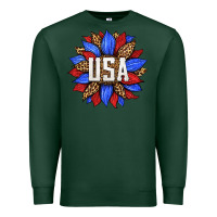 Sports Green american sunflower Premium Sweatshirt - HRA Design Shop