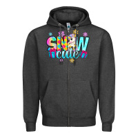 Charcoal Heather snow cute witc unicorn Zipper Hoodie - Zillion Design Studio