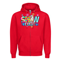 Red snow cute witc unicorn Zipper Hoodie - Zillion Design Studio