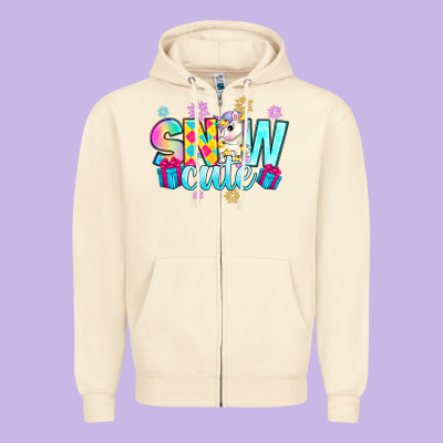 Snow Cute Witc Unicorn Zipper Hoodie Designed By Zillion Design Studio