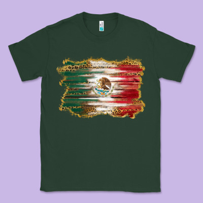 Mexican Flag With Leopard Classic Tee Designed By Ranaportraitstore