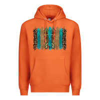Carrot glitter turqoise leopard tooled leather background Premium Hoodie - RanaPortraitStore