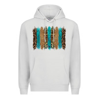 Dove Grey glitter turqoise leopard tooled leather background Premium Hoodie - RanaPortraitStore