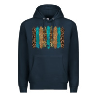 Navy glitter turqoise leopard tooled leather background Premium Hoodie - RanaPortraitStore