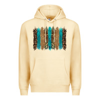 Pina Colada glitter turqoise leopard tooled leather background Premium Hoodie - RanaPortraitStore