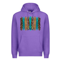 Purple glitter turqoise leopard tooled leather background Premium Hoodie - RanaPortraitStore