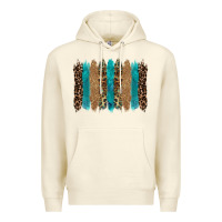 Sandshell glitter turqoise leopard tooled leather background Premium Hoodie - RanaPortraitStore