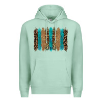 Seafoam glitter turqoise leopard tooled leather background Premium Hoodie - RanaPortraitStore