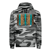 Slate Camo glitter turqoise leopard tooled leather background Premium Hoodie - RanaPortraitStore