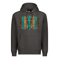 Smoke glitter turqoise leopard tooled leather background Premium Hoodie - RanaPortraitStore