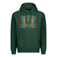 Sports Green glitter turqoise leopard tooled leather background Premium Hoodie - RanaPortraitStore