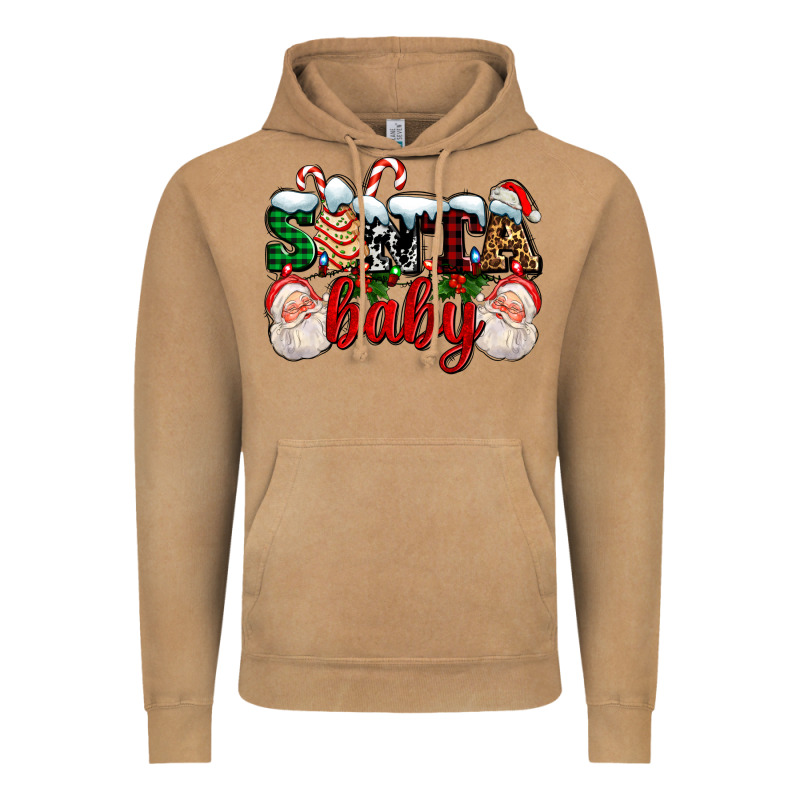 Santa Baby With Santa And Christmas Tree Cake Vintage Hoodie by AdoDesignShop | Teevron