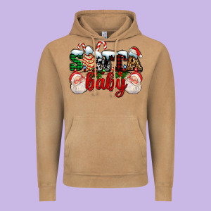 Santa Baby With Santa And Christmas Tree Cake Vintage Hoodie Designed By Adodesignshop