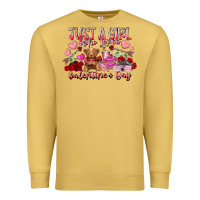 Antique Gold just  girl who loves valentines day Premium Sweatshirt - RacoonDesign