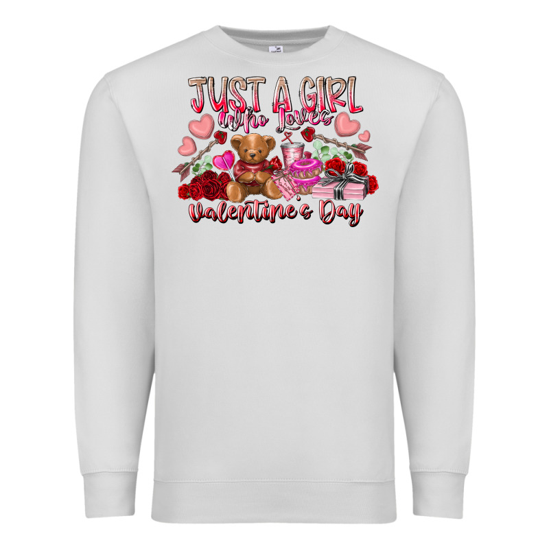 Just  Girl Who Loves Valentines Day Premium Sweatshirt by RacoonDesign | Teevron