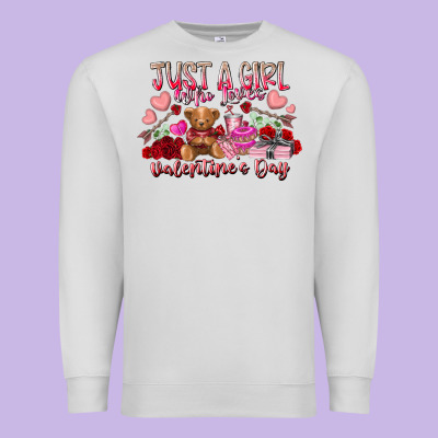 Just  Girl Who Loves Valentines Day Premium Sweatshirt Designed By Racoondesign