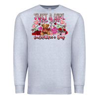 Heather Grey just  girl who loves valentines day Premium Sweatshirt - RacoonDesign