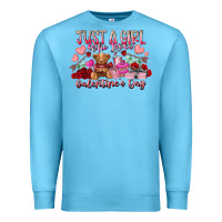 Ocean Blue just  girl who loves valentines day Premium Sweatshirt - RacoonDesign