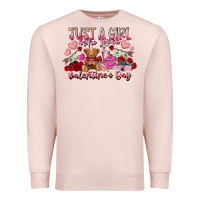 Pale Pink just  girl who loves valentines day Premium Sweatshirt - RacoonDesign