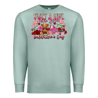 Seafoam just  girl who loves valentines day Premium Sweatshirt - RacoonDesign