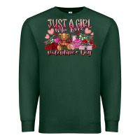 Sports Green just  girl who loves valentines day Premium Sweatshirt - RacoonDesign