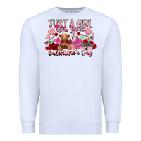 White just  girl who loves valentines day Premium Sweatshirt - RacoonDesign