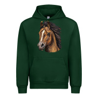 Foreset Green quarter horse portrait Urban Hoodie - LillyAllenDesigns