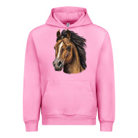 Fuchsia Pink quarter horse portrait Urban Hoodie - LillyAllenDesigns