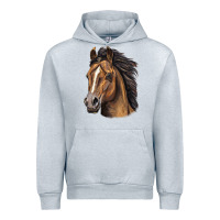 Heather Grey quarter horse portrait Urban Hoodie - LillyAllenDesigns