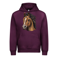 Mauve Wine quarter horse portrait Urban Hoodie - LillyAllenDesigns