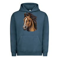 Pigment Midnight Navy quarter horse portrait Urban Hoodie - LillyAllenDesigns