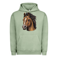 Pigment Oil Green quarter horse portrait Urban Hoodie - LillyAllenDesigns