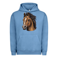 Pigment Pebble Blue quarter horse portrait Urban Hoodie - LillyAllenDesigns