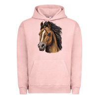 Pigment Salmon quarter horse portrait Urban Hoodie - LillyAllenDesigns