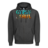 Charcoal Heather gypsy soul Zipper Hoodie - texasbilliewilder
